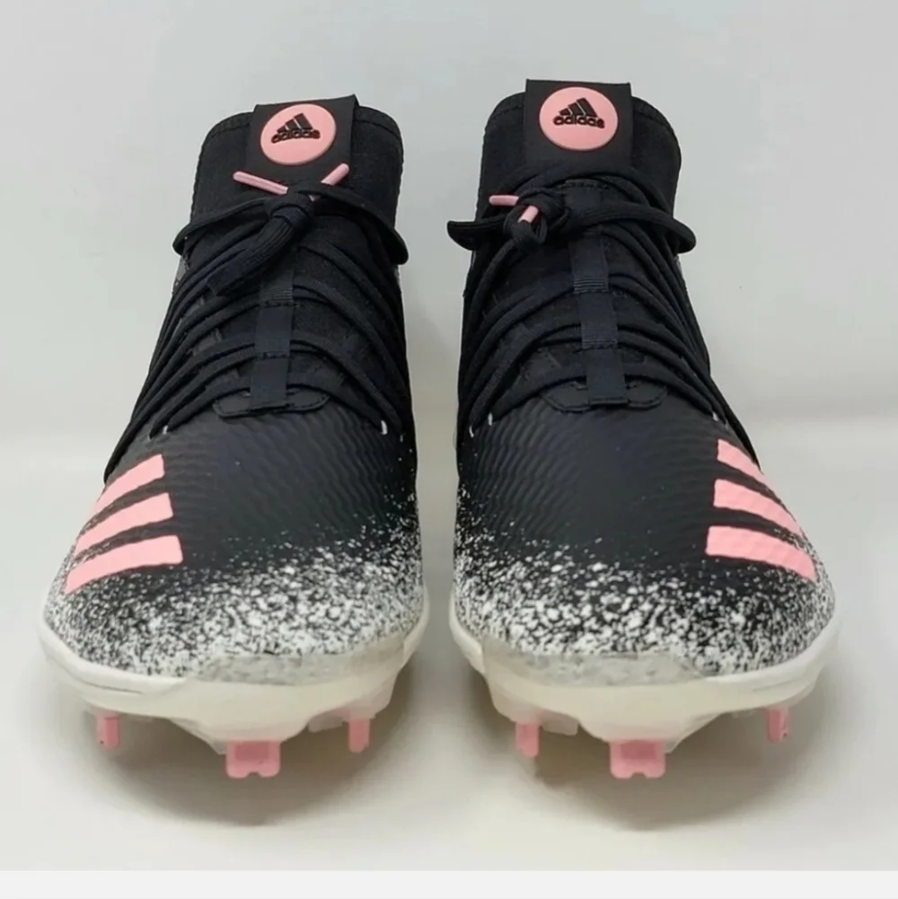 Adidas Adizero Grail Stick Baseball Cleats Black White Pink Mens Sz 13.5 New